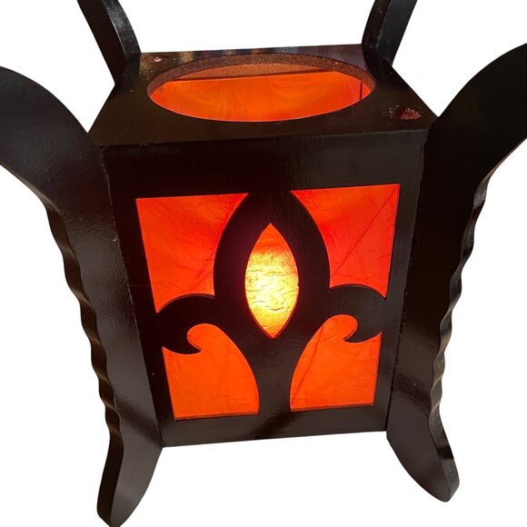 Sweet Scents n More Wood Oil Warmer Black Orange LED Lantern Light With Fleur-de - Picture 3 of 12